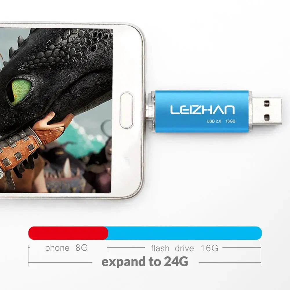 Leizhan OTG USB флэш-накопитель для samsung S7/S6/S5/S4/S3 Xiaomi Micro Phone Memory Stick Android флеш-накопитель для хранения данных