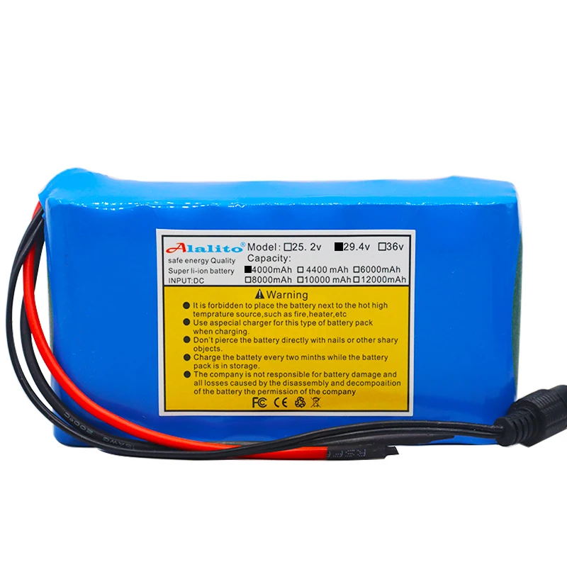 Большая емкость 24V 4Ah 7S2P 18650 батарея литий ионный аккумулятор 29 4 v 4000mAh