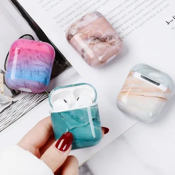 

(Hard,Not Soft)AirPods Case Cover,Marble Pattern Polished Hard Shell Plastic Protective Cover for Airpods 1 & 2 Case Protector