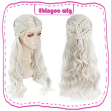 Ebingoo Песнь Льда и Огня волокна парик Дейенерис Таргариен патинум блонд длинные тела волна косы Синтетический Косплей женский парик