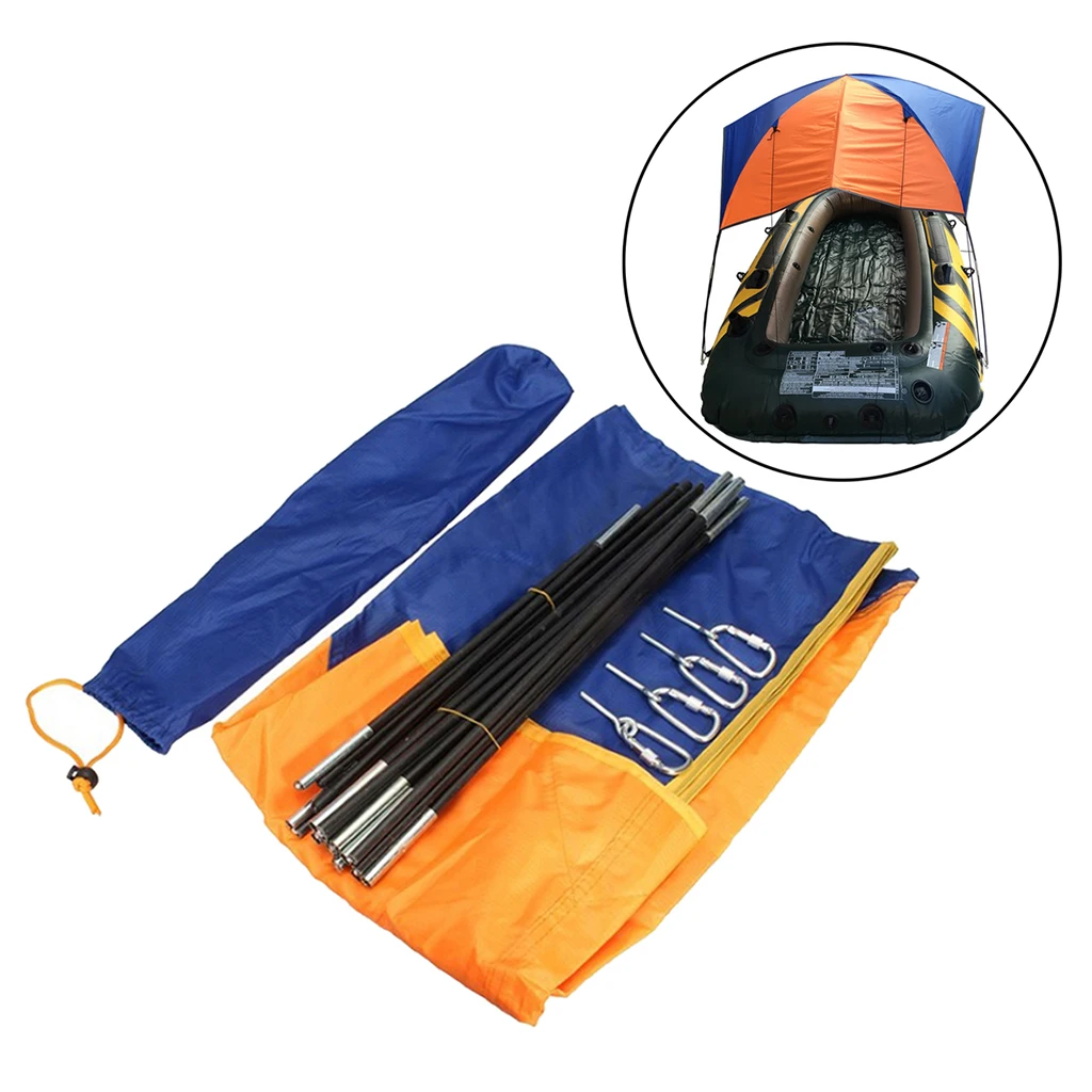2-4Person Inflatable Boat Kayak Canopy Awning Sun Shelter Waterproof Tent Camping Shelters Tents Shelters Fishing Equipment