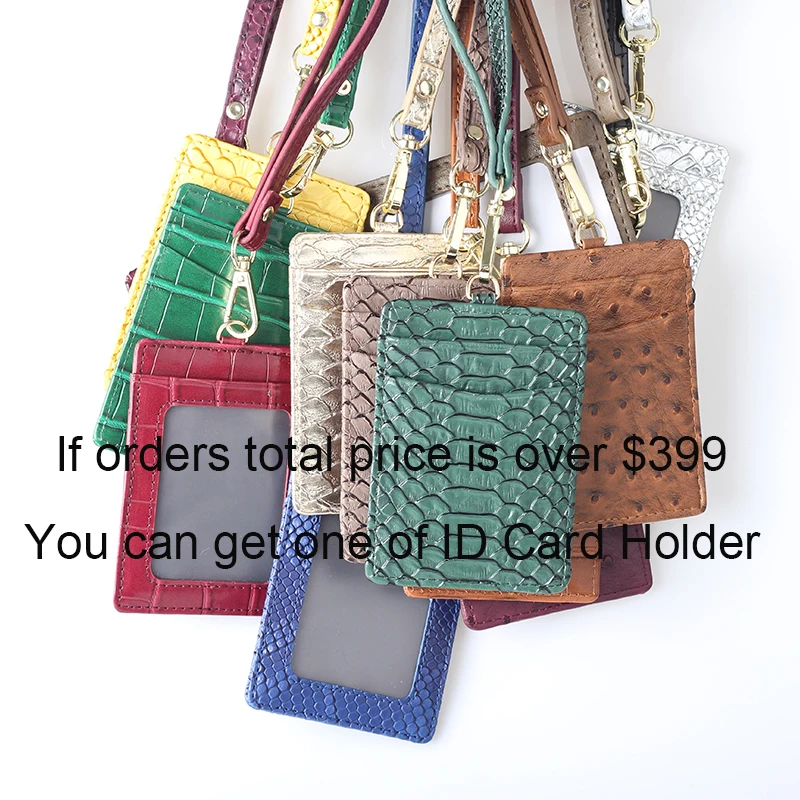 Alirattan папки для файлов Лидер продаж модная деловая сумка Высокое качество страуса питона шаблон портфель чехол для книги складная сумка - Цвет: ID Card