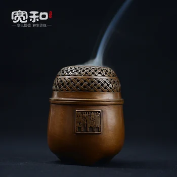 

pure copper copper jintong sweet aroma stove furnace household indoor antique zen tower sandalwood incense burner