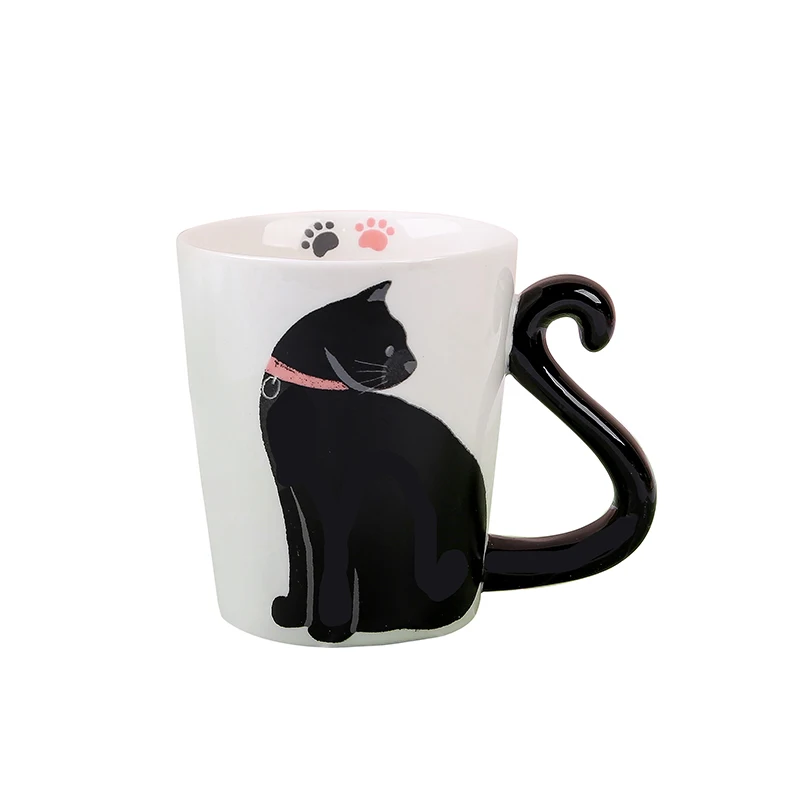one cup 400 мл мультяшная чашка для воды с изображением кота, кофе, молока, чая, завтрака, керамическая кружка для дома, офиса, коллекционная чашка, праздничные подарки для детей, чашка - Цвет: one cup