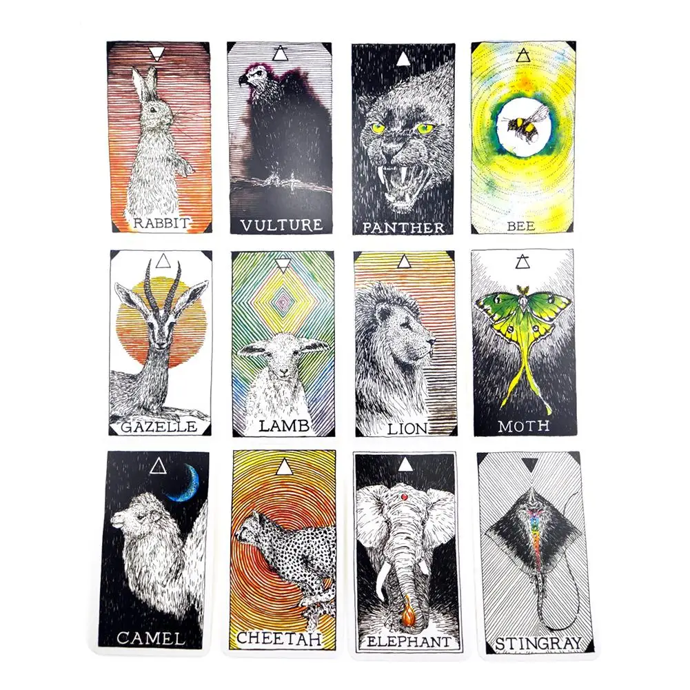 

63PCS Animal Spirit Tarot Card English Language Tarot Cards For Party Family Playing Cards Table Deck Board Games Entertainment
