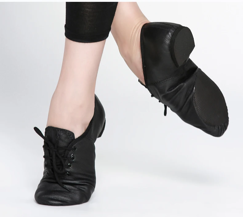 Jazz-Shoes Shose Dance Women Black Children To Lace-Up Tan Oxford Pig Geniune Adult-Quality