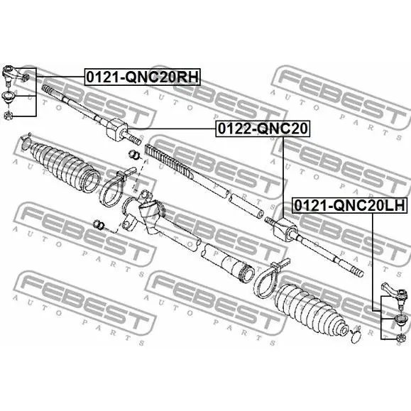 Наконечник рулевой левый Daihatsu Materia/Sirion 04-12 FEBEST 01