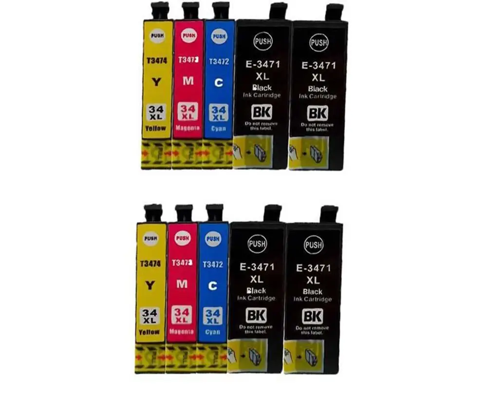 

10PK Epson T3471 3472 34273 3474 Compatible ink Cartridges WF-3720DWF / WF-3725DWF Printer