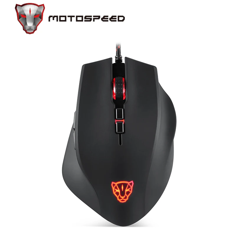 Motospeed V80 RGB Подсветка 5000 Точек на дюйм геймер Мышь USB компьютера Wried оптическая Gamer