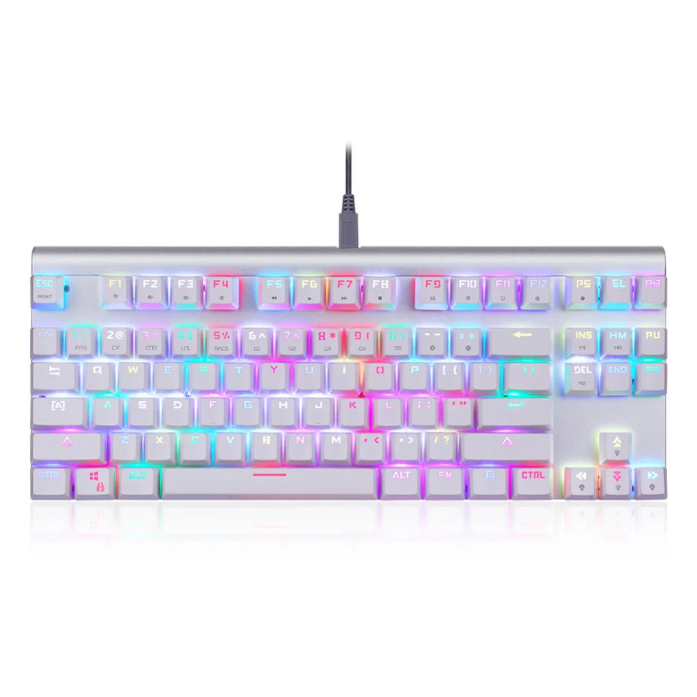 87 клавиш механическая клавиатура Многоцветный RGB подсветкой USB Проводная игровая клавиатура GT66 - Цвет: style D