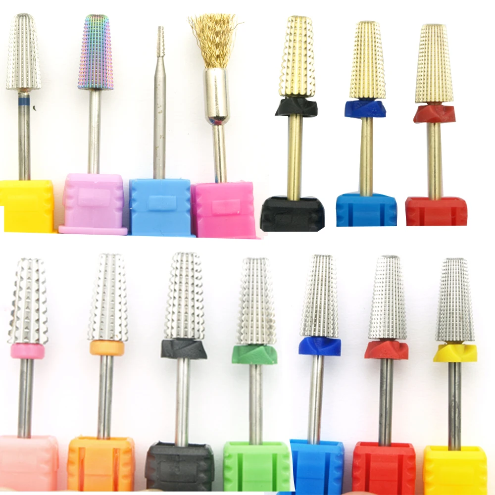 PRO 100% Tungsten steel 5 in 1 Left Right Hand Carbide Nail Drill Bits Nails Electric Drill Manicure  DENTAL LAB Burs Dropship