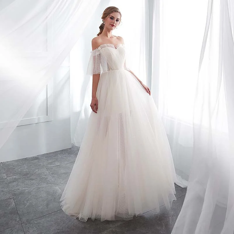 Летние свадебные платья с вырезом лодочкой 2021 белое свадебное платье коротким