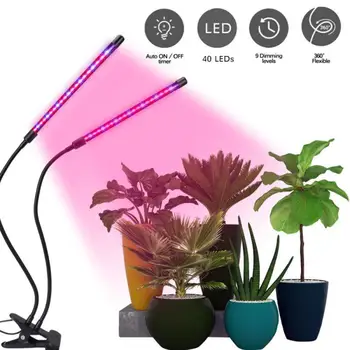

40/60/80 LED greenhouse LED Plant grow light Auto Cycle Timer Newest Grow Light with goose necks USB power Full Spectrum