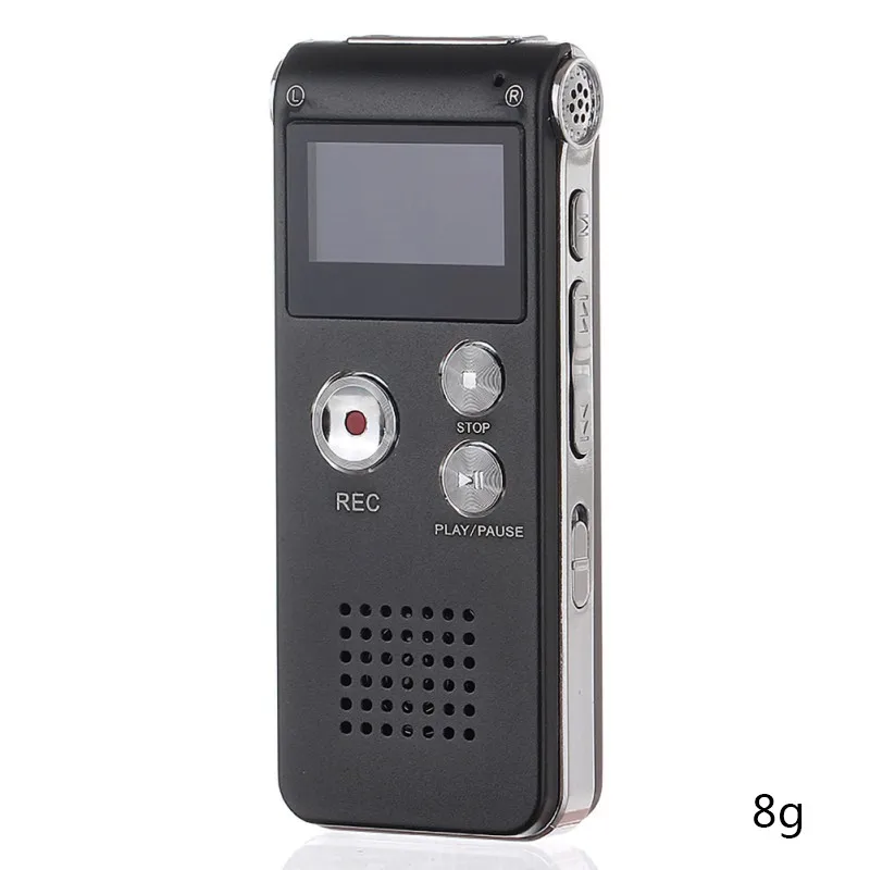 Black 8G Диктофон 8 Гб 16 Гб рекордер перезаряжаемый ЖК цифровой аудио рекордер Запись mp3-плеер - Цвет: Black 8G