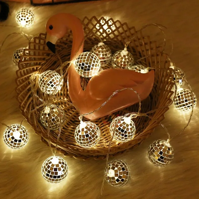 1.5M/3M/6M/10M AA battery powered Christmas led string light Mirror ball Fairy decoration for Christmas tree,Holiday,Birthday
