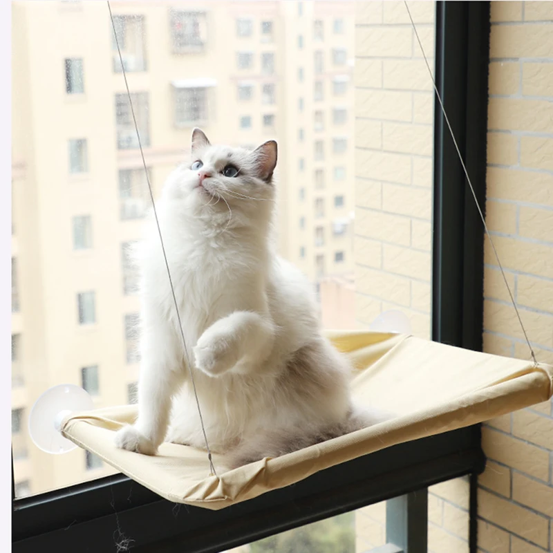 

Small Cat Bed Hammock Comfortable Cute Pet Hanging Beds For Cats Sunny Seat Window Mount 20Kg Safety Cat Comfortable Home Decor