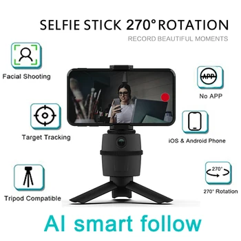 

Multi-function 720P HD Computer Camera Webcam IA Face Tracking 270° Rotating Smart PTZ Personal Robot Camera PTZ Tripod