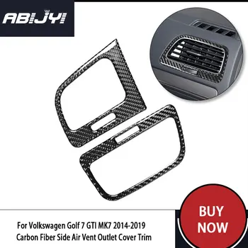 

2pcs Car Styling Carbon Fiber Side Air Vent Outlet Cover Trim For Volkswagen VW Golf 7 GTI MK7 2013-2017 Car Accessories