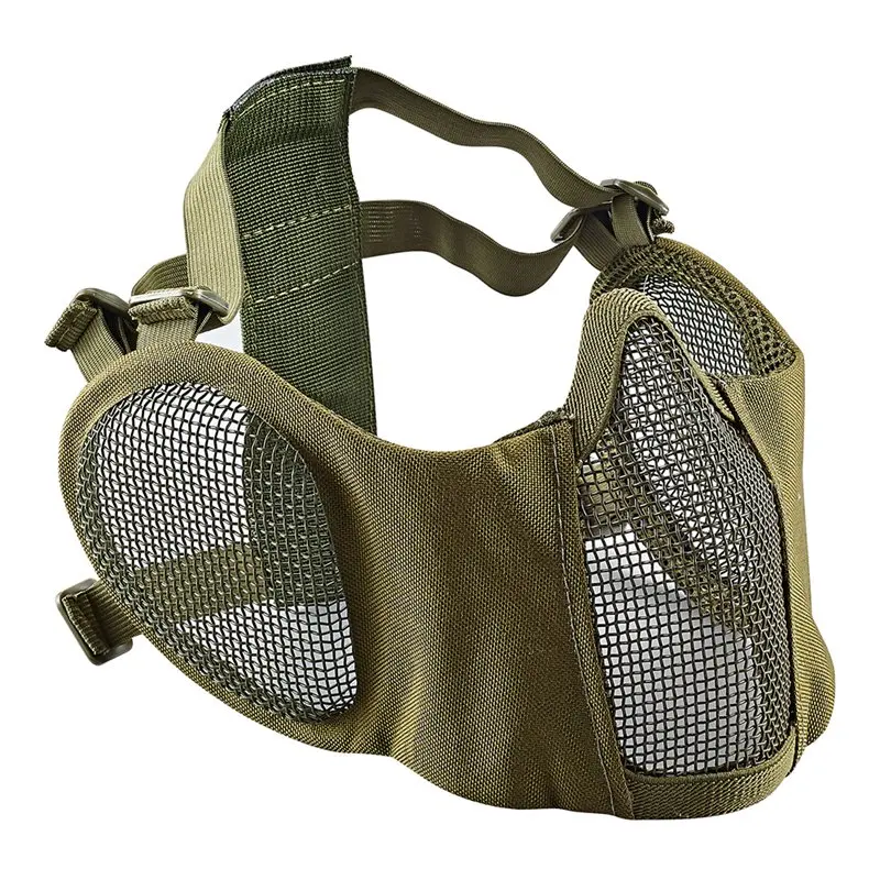 Tactical Half Face Mask Soft Folding Flexible Mesh Mask Mouth Ear Protector Sports Accessories