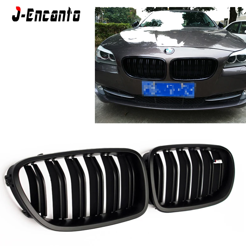 Best A pair Front Kidney Grille For BMW 5 series F10 F18 Double line Single line bright black Grille Front Bumper Grill