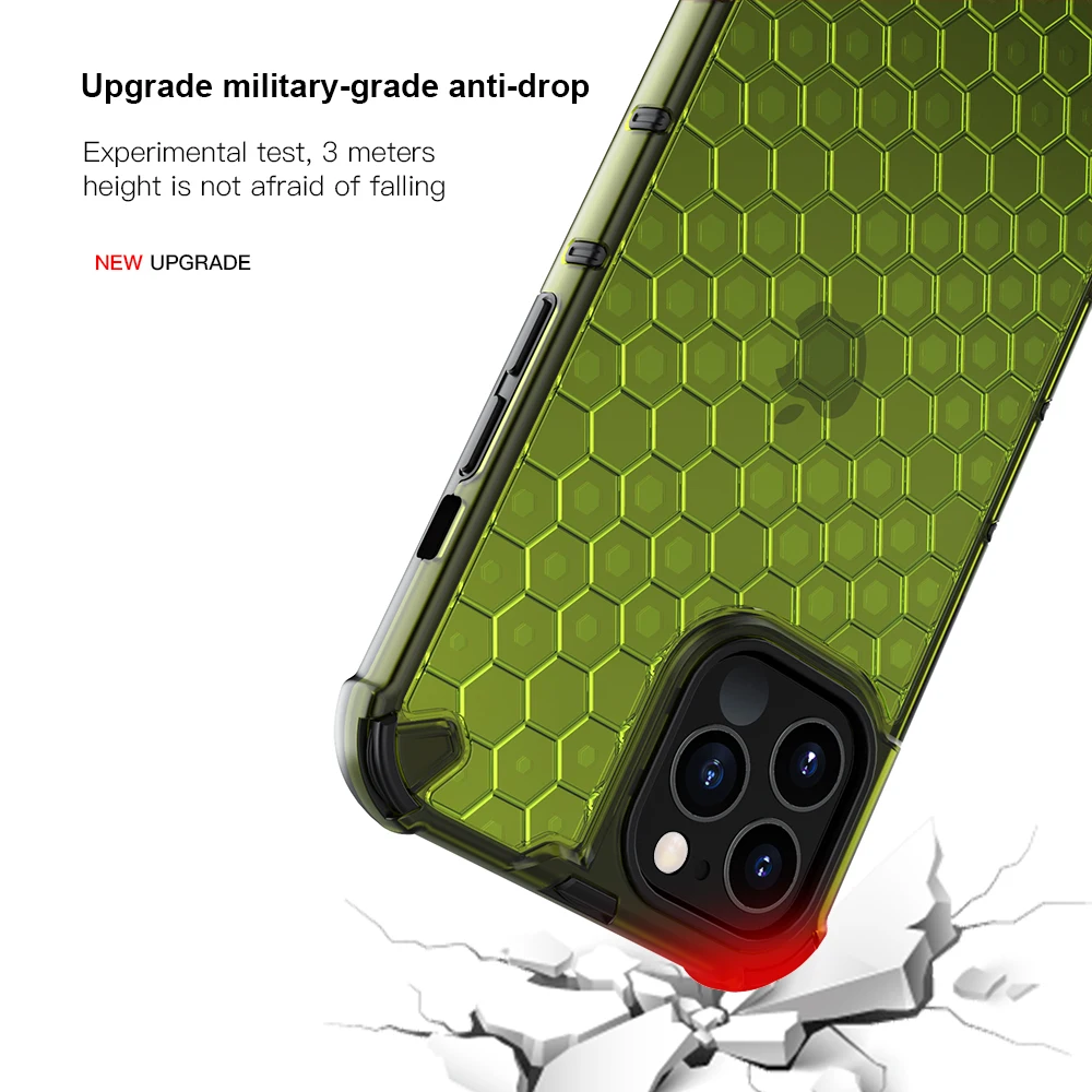 KEYSION Shockproof Case for iPhone 12 Pro Max Honeycomb Phone Cover for Apple iPhone 12 mini i12 SE 2020 XR XS Max X 8 7 6S Plus