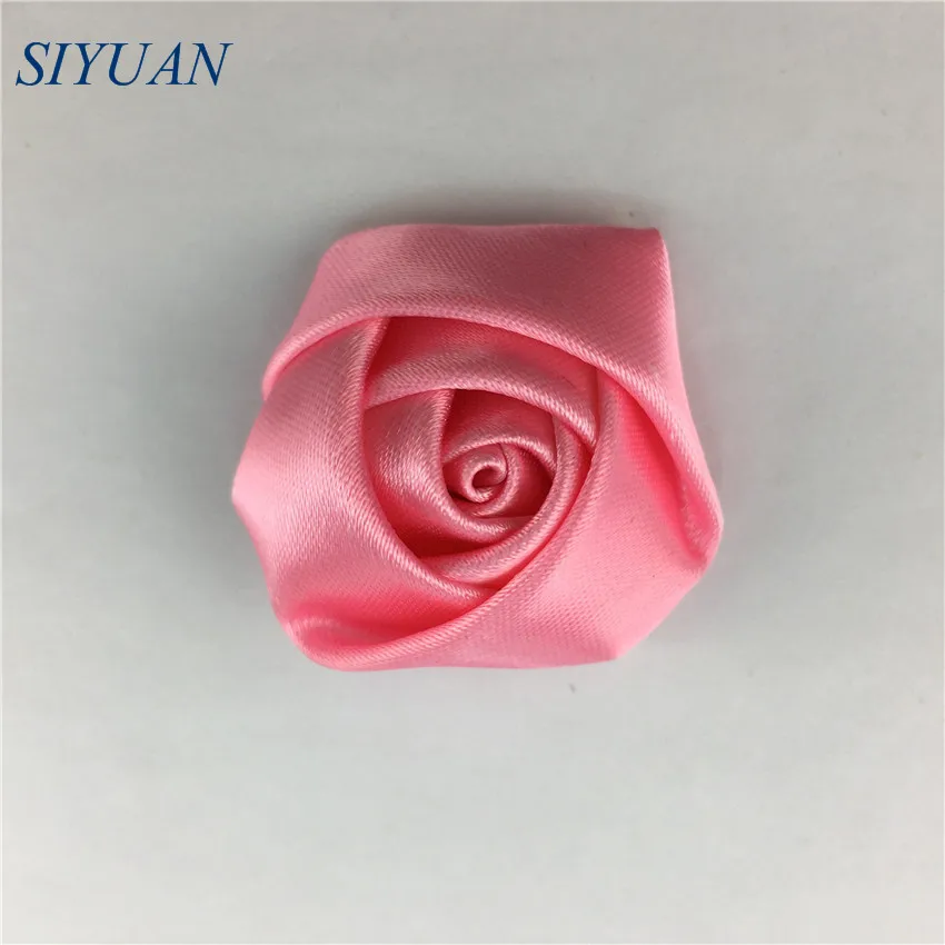 pink 10 шт./лот, 4 см, милый свернутый атласный цветок-бутон розы с зажимом для волос, детский головной убор, аксессуар, корсаж, Декор, свадебный букет, часть TH06 - Цвет: pink