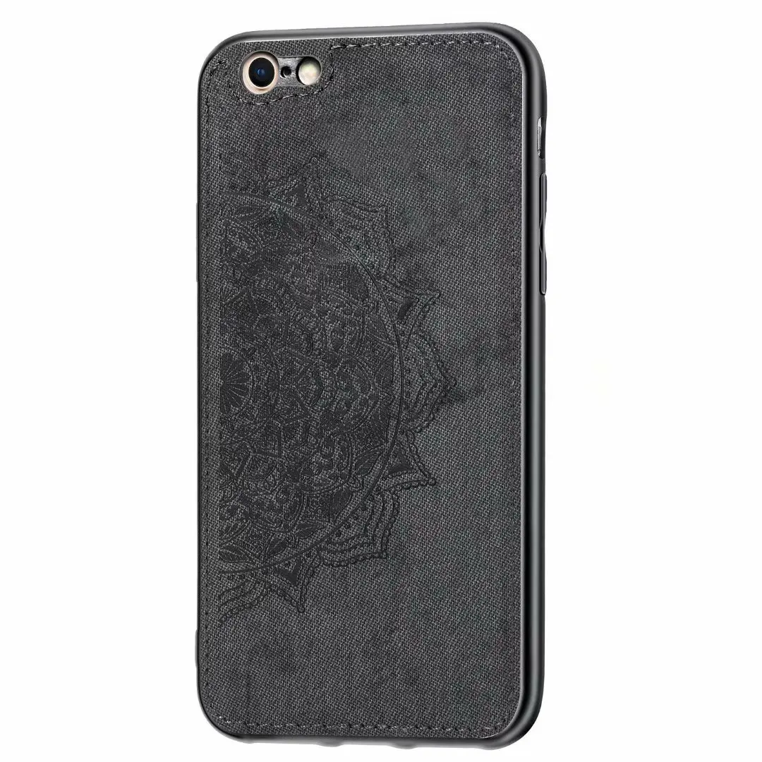 3D Fabric Pattern With Softness TPU Case For iPhone 11 Pro 6 6S 7 8 Plus For iPhone X XS XR Max PC Panel Shock-proof Cover - Цвет: BK