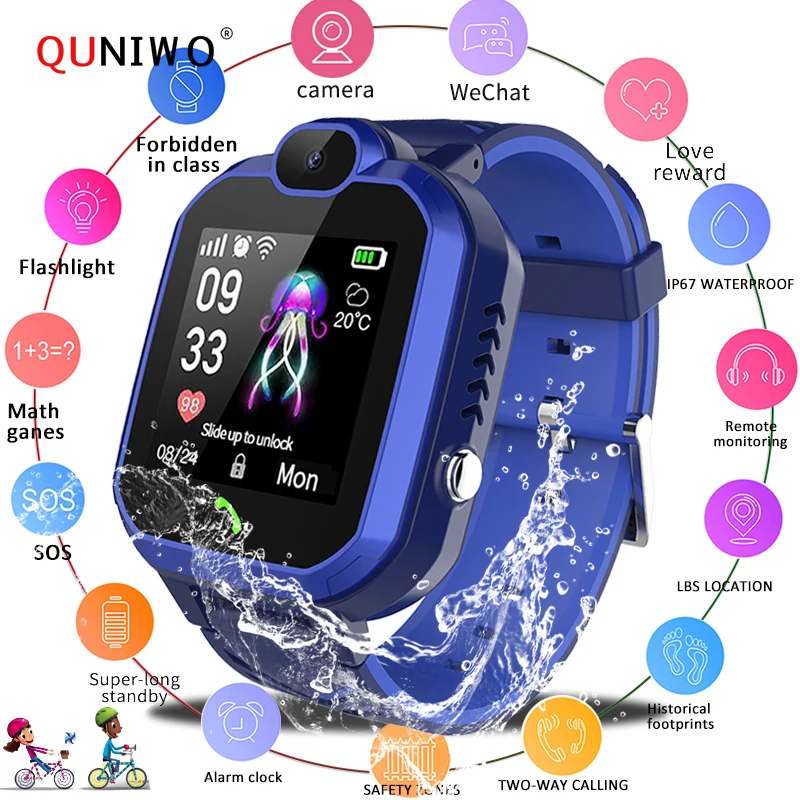 

2019 New Kid Smart Watch IP67 Waterproof Children Student Smartwatch SOS Emergency Call LBS Positioning Tracker Kids Watch