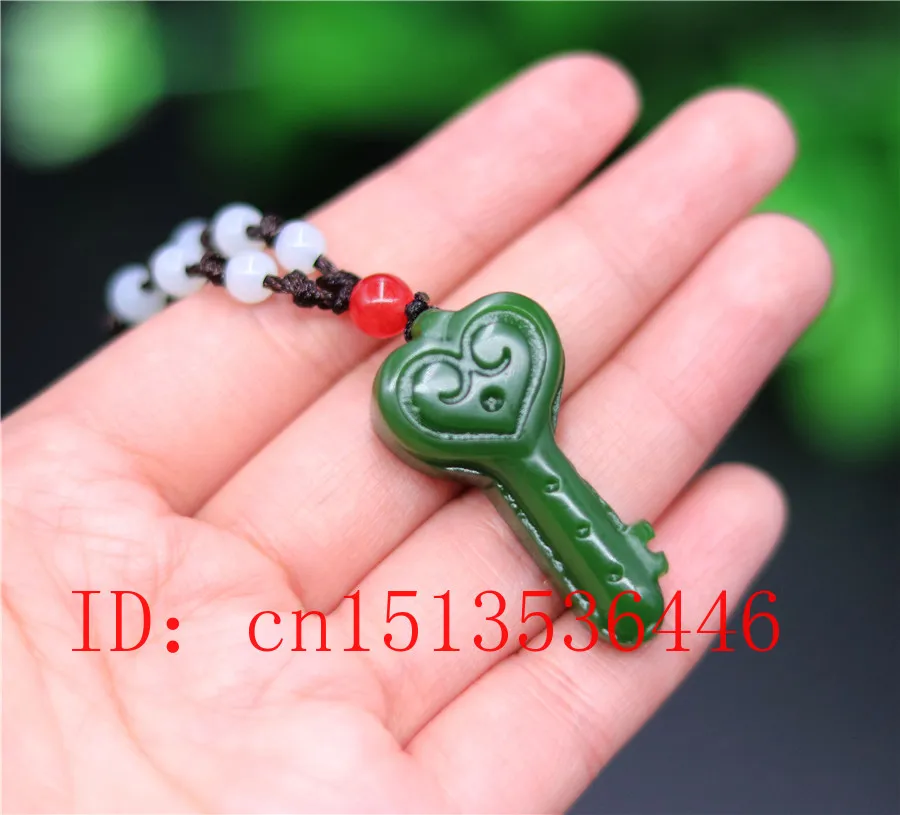 Натуральный зеленый нефритовый ключ подвеска модное ручная работа Нефритовое