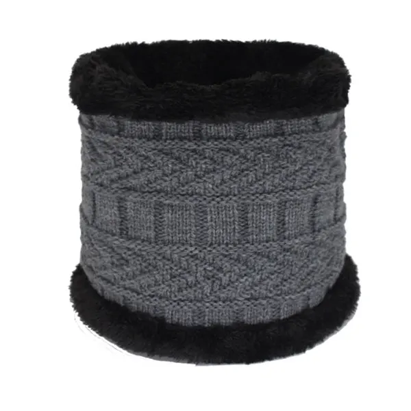 gray scarf Бренд Skullies Beanies, мужские зимние шапки для мужчин, вязаная шапка, женская шапка, шарф на шею, новое кольцо, спортивная шапка, Мужская зимняя шапочка-бини, шапка - Цвет: gray scarf