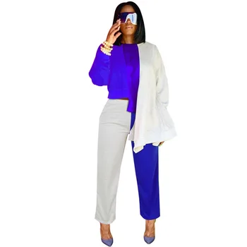 

2020 Spring New Women's Jumpsuit Two Sets of Irregular Swings Casual Loose Color Nightclub Jumpsuit Suit