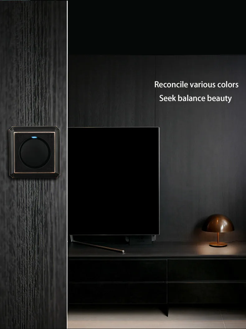 cor de bronze retro gang interruptor de botão de vias liga de alumínio escovado painel tipo luz de parede interruptor escondido