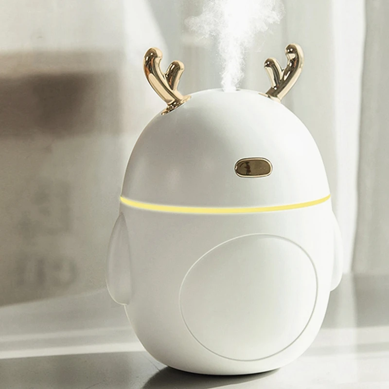 

2Pcs Lovely Deer Air Humidifier Usb Led Light Mini Aroma Diffuser Essential Oil Humidificador - Blue & White