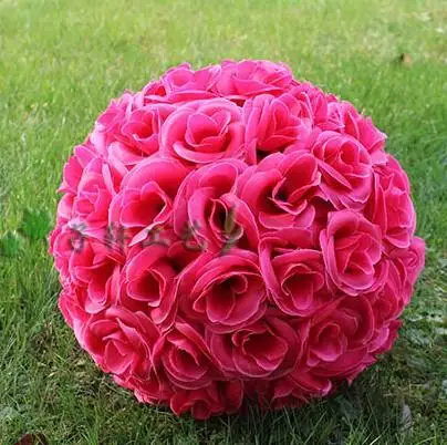 rose red Новинка 13,5 см имитация высококачественных розовых цветов, шар для Киссинга на год, праздничные Свадебные украшения b - Цвет: rose red