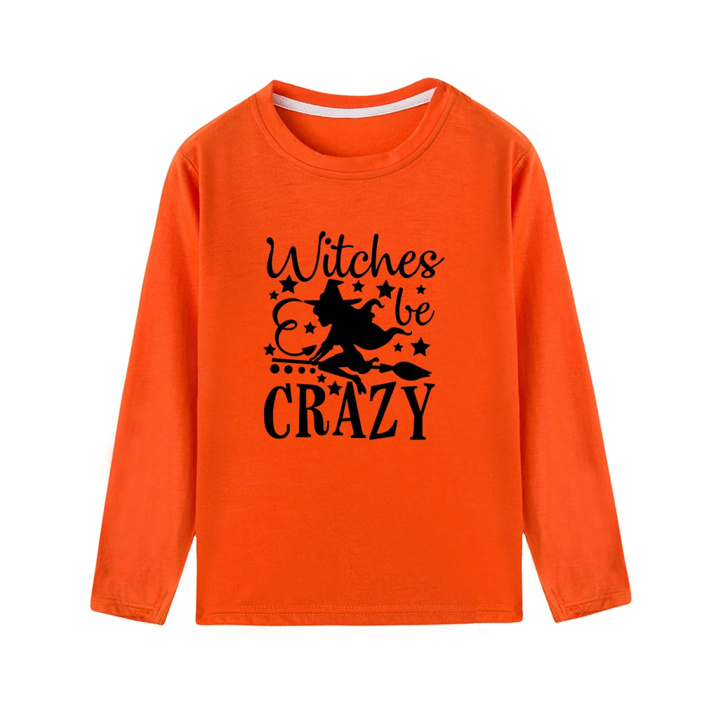 Wiches Crazy/Лидер продаж, футболка детская футболка с длинными рукавами на Хэллоуин топы для мальчиков и девочек, коллекция года, стиль, модные крутые вечерние футболки - Цвет: 43N8-KLTOG-