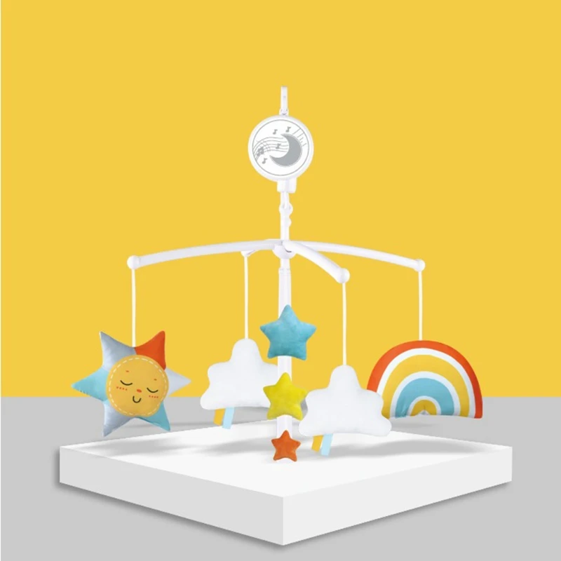 

Baby Crib Bed Hanging Bell Clockwork Movement Music Box Rotating Rattle Hanger
