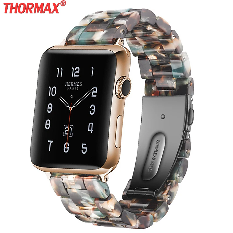 Ремешок итальянский из смолы для iWatch 44 мм/42 мм Apple Watch 5 40 38 керамический браслет на