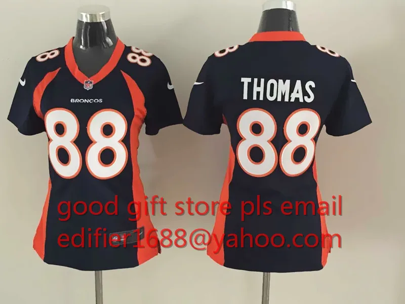 Сшитые женские футболки Denver s ladies 94 demarus Ware 7 John Elway 58 Von Miller 88 Demaryius Thomas 30 Anthony Davis - Цвет: Прозрачный