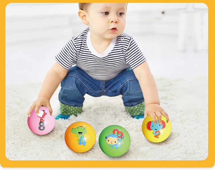 FISHER-PRICE Baby Grasping Ball with Numbers Cognitive Score 3-6-12 Month Baby Training Ball Toy Ball Set