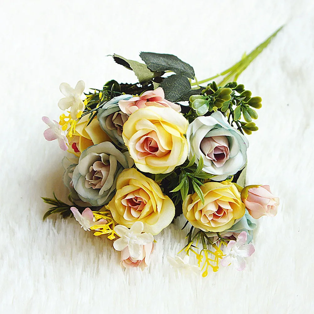 1 букет искусственных пионов розы венок Свадебная вечеринка украшение дома DIY