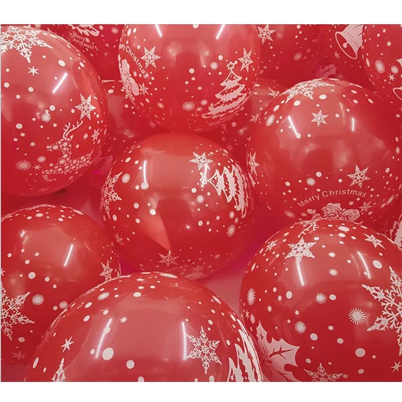 red with prints Merry Christmas латексные воздушные шары для гелия надувные вечерние шары 10 дюймов/12 дюймов 100 шт./лот - Цвет: red with prints