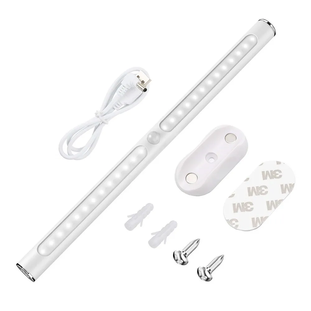

LED Motion Sensor Closet Lights 22 LED USB Rechargeable Touch Control Kitchen Under Cabinet Lighting for Kitchen Wardrobe Stairs
