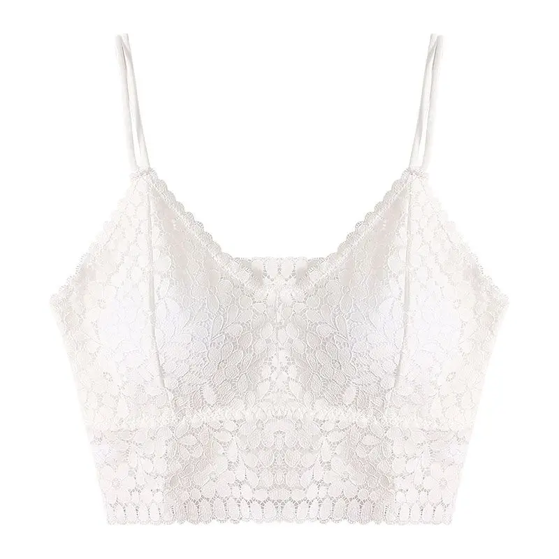 Женские сексуальные бесшовные кружевные женские майки с цветочным рисунком, вязанный крючком жилет, беспроводной бюстгальтер, нижнее белье, мягкие бюстгальтеры