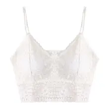 Женские сексуальные бесшовные кружевные женские майки с цветочным рисунком, вязанный крючком жилет, беспроводной бюстгальтер, нижнее белье, мягкие бюстгальтеры