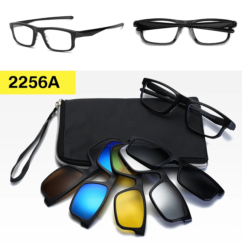 Ультра-светильник, поляризационные солнцезащитные очки на клипсах, мужские, женские, ретро очки, оправа для очков, оптические очки, оправа по рецепту, близорукость - Цвет линз: 2256