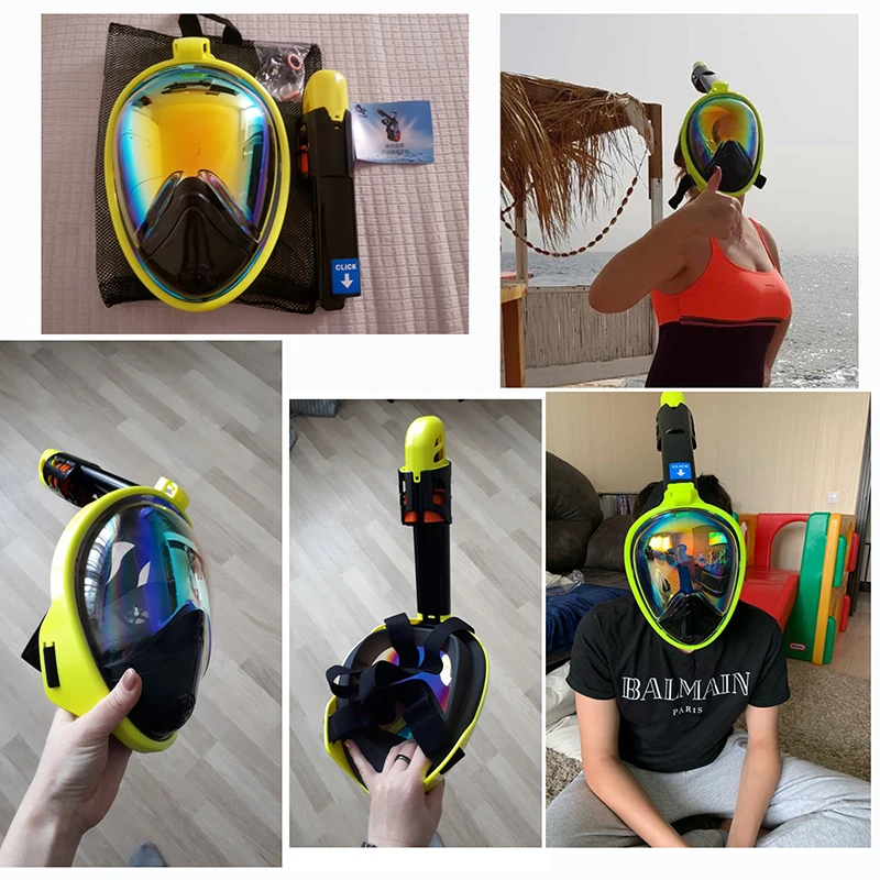 Snorkeling Diving Mask Anti Fog Full Face Professional Set with Snorkel