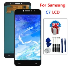 Bloc écran tactile LCD en verre de remplacement, outil gratuit, pour Samsung Galaxy C7 C7000