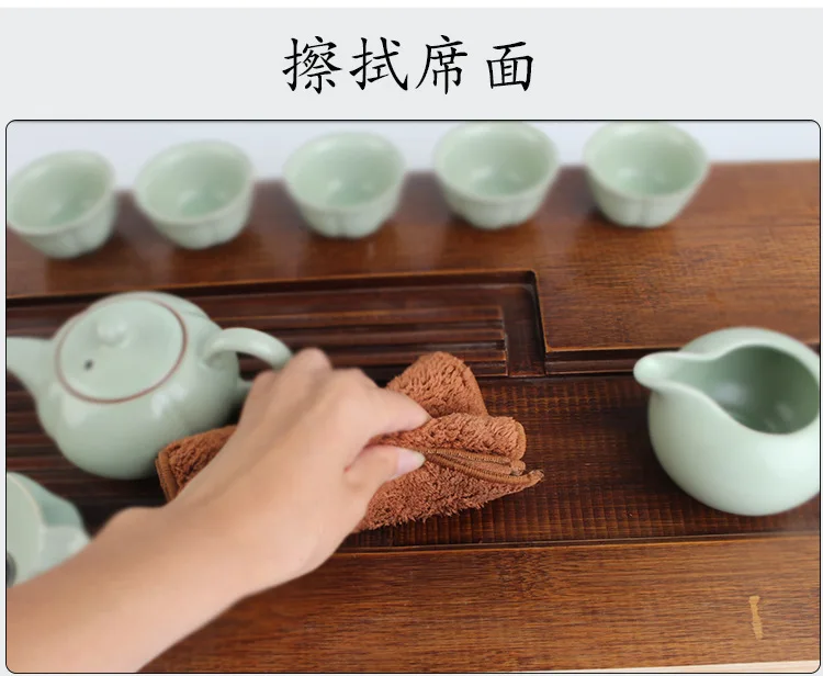 Manufacturers Direct Selling Dual-Use Tea Towel Coffee Brown Wipe Pot Cover Tea Ceremony Cover Tea Cloth Tea Table Ultra-strengt