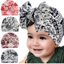

Vintage Flower Printed Cotton Baby Hats Soft Turban Newborn Bow Knot Bunny Hat Toddler Girl Infant Bonnet Beanies for Kids