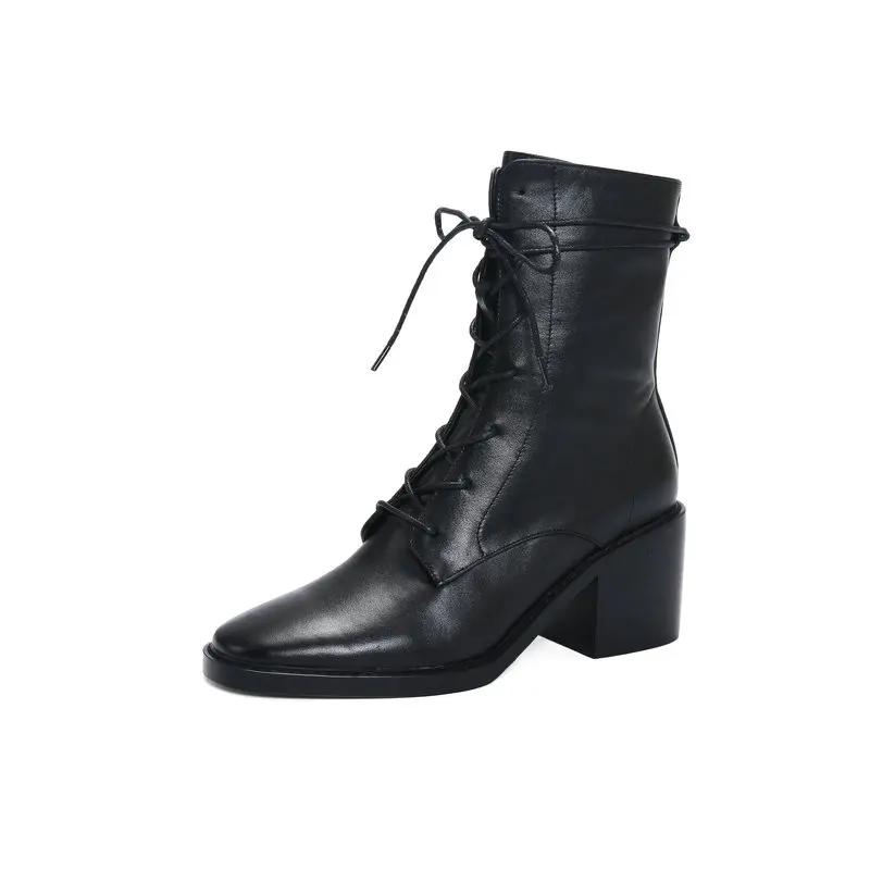 

2019 Zipper Women Newest Ankle Boots Winter Warm Flats Riding Boots Genuine Leather Party Night Club Shoes Woman